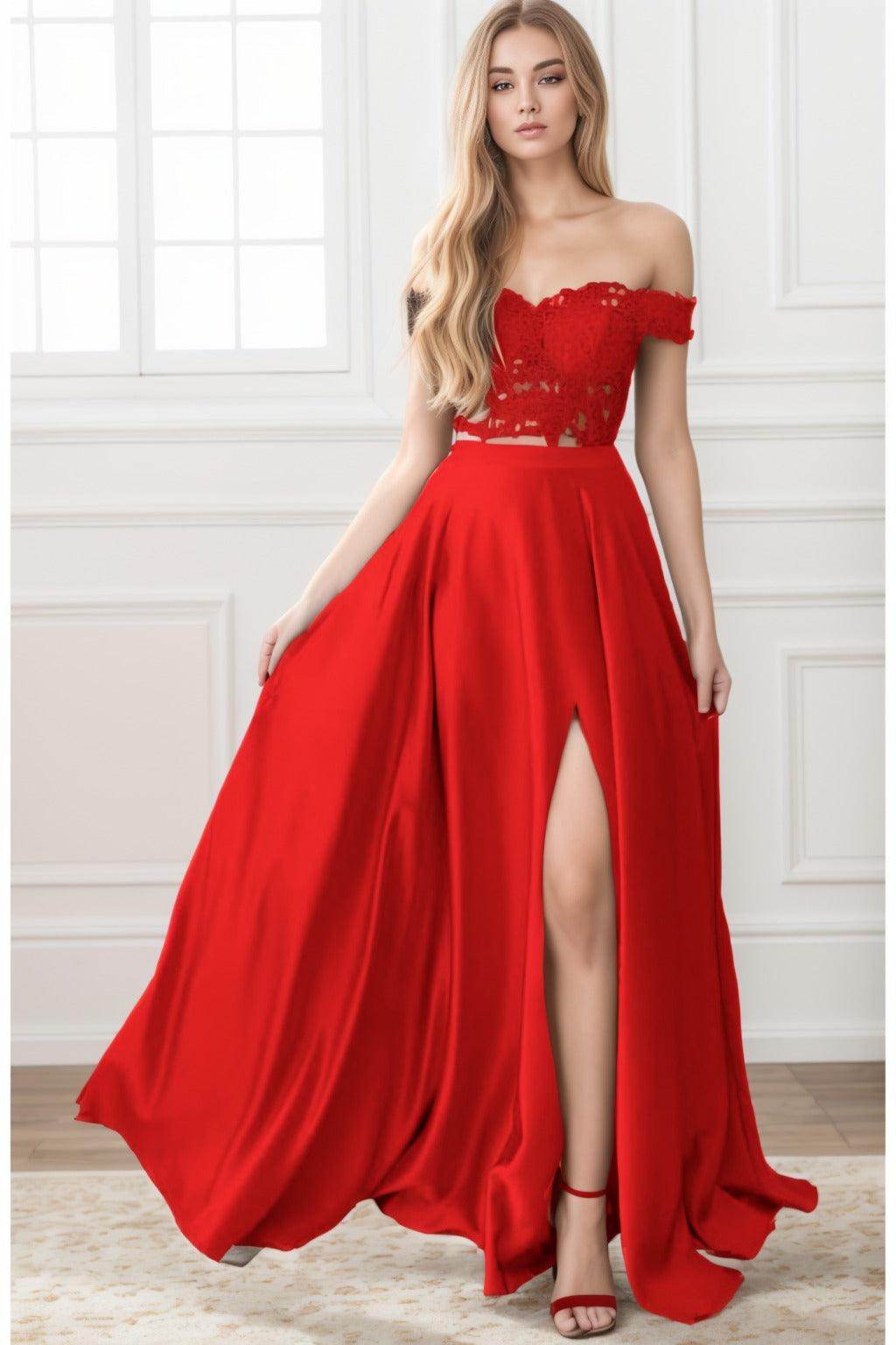 A-Line Sweep-Brush Train Elastic Satin Prom Dress CS0414