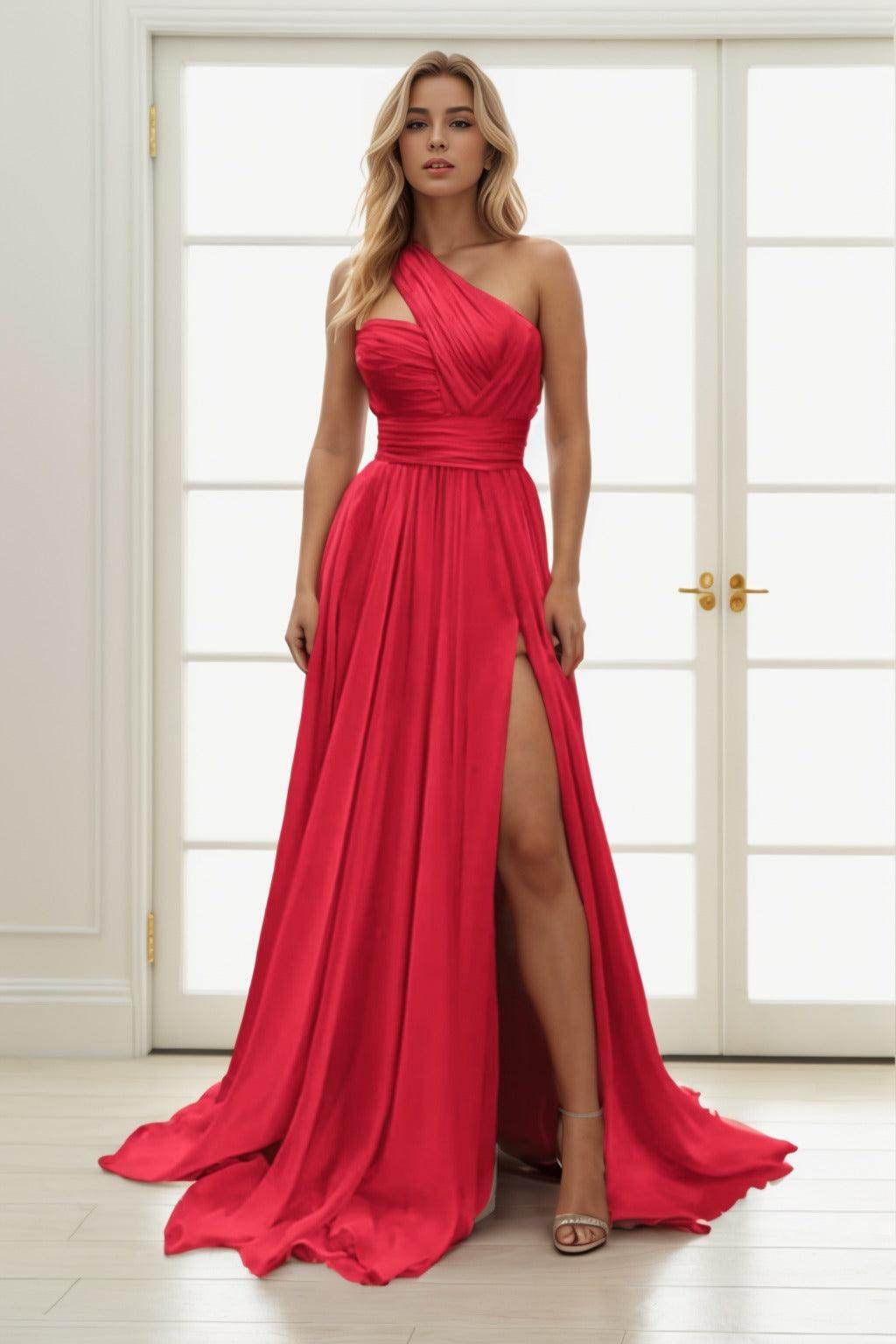 A-Line Maxi Chiffon Prom Dress CS0435