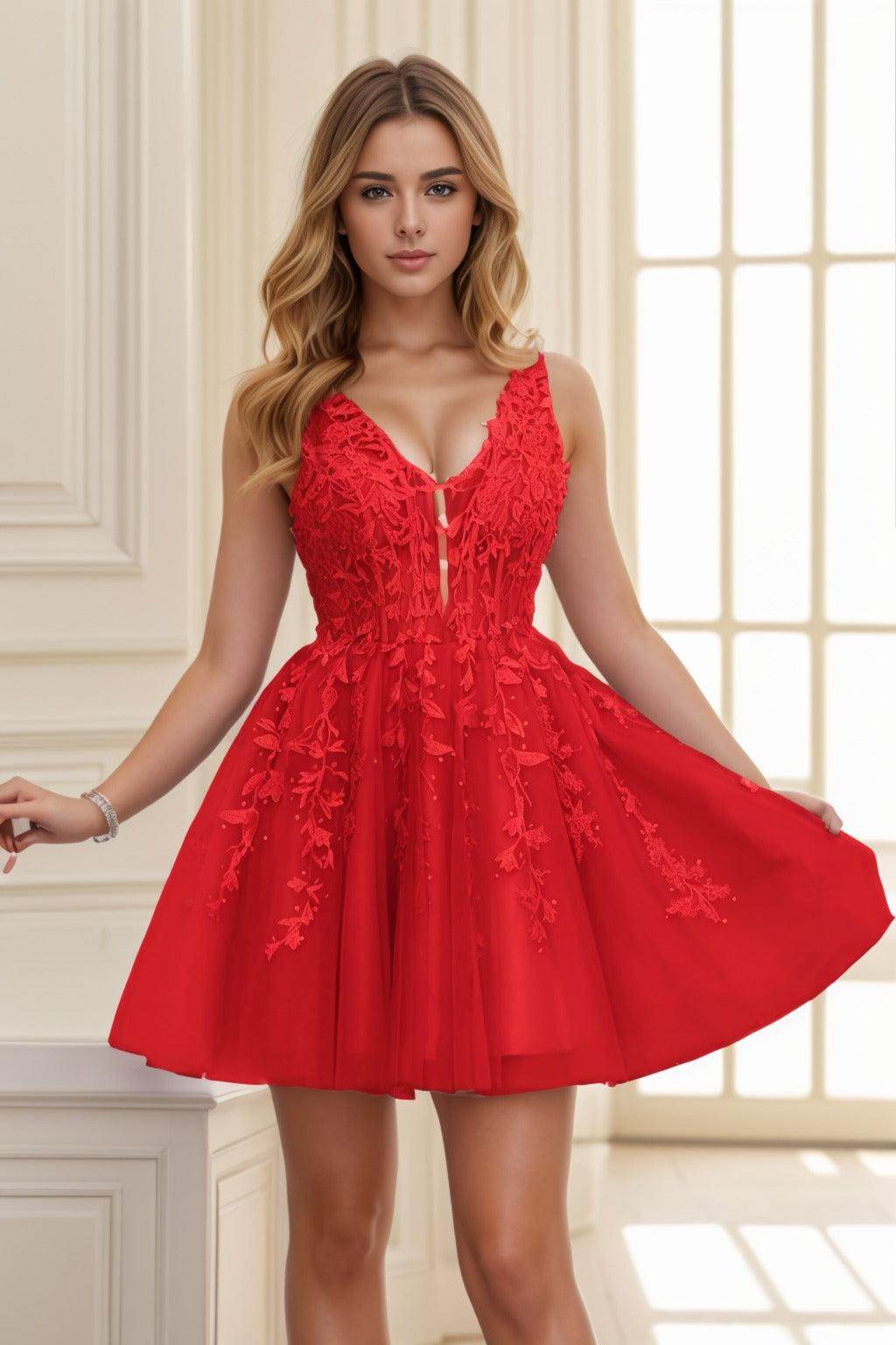 A-line Short-Mini Tulle Prom Dress CS0410