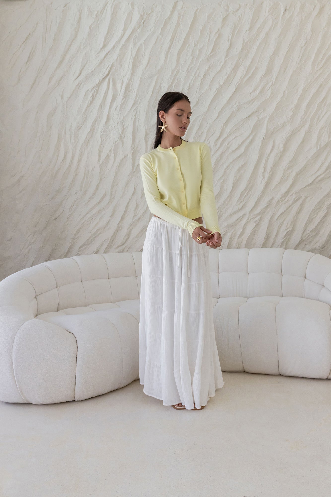 Cardi Season Long Sleeve Cardigan Yellow