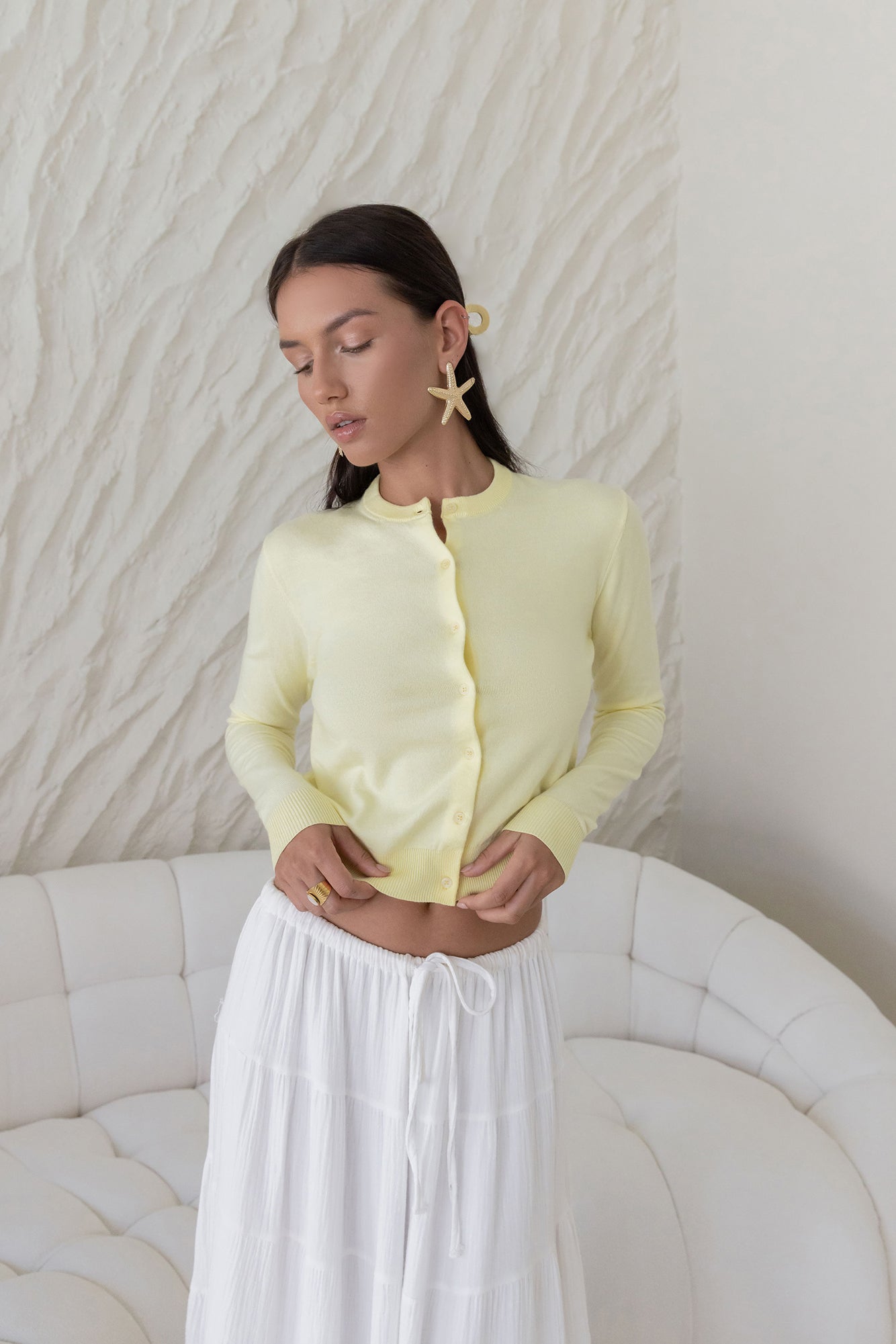 Cardi Season Long Sleeve Cardigan Yellow