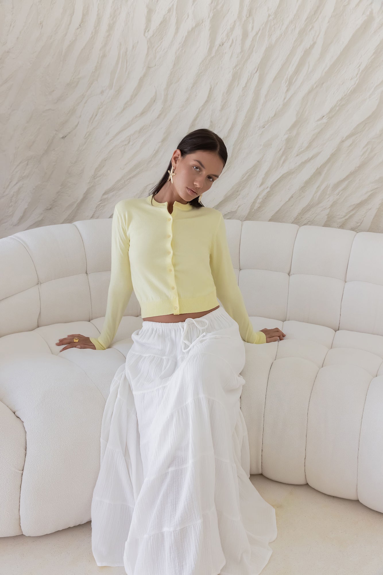 Cardi Season Long Sleeve Cardigan Yellow