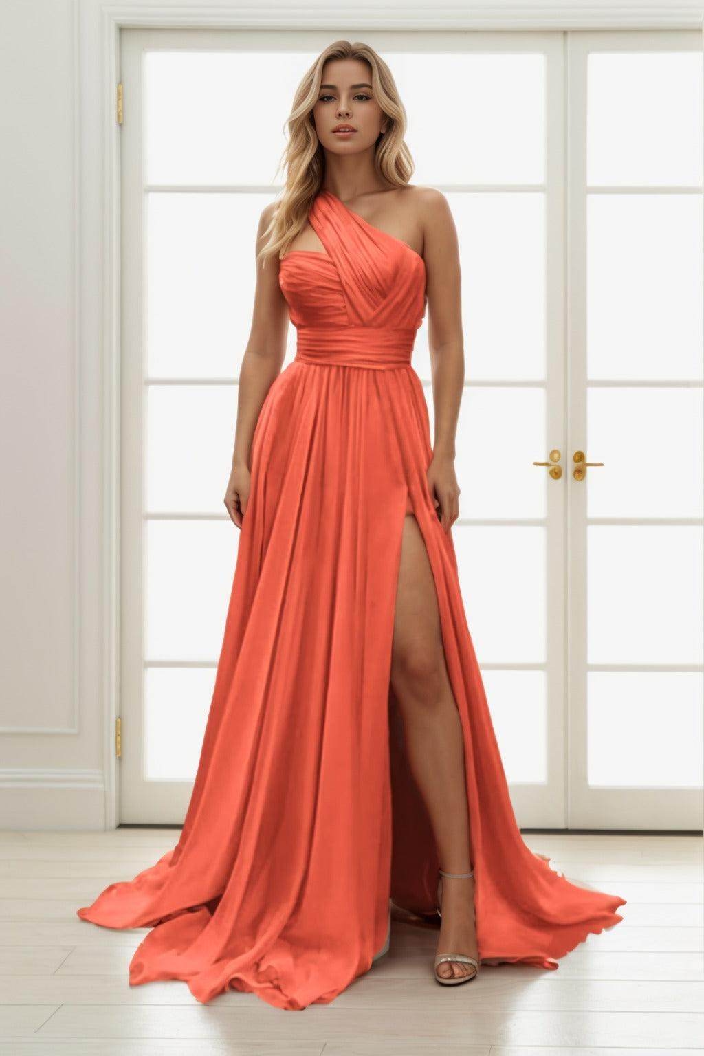 A-Line Maxi Chiffon Prom Dress CS0435