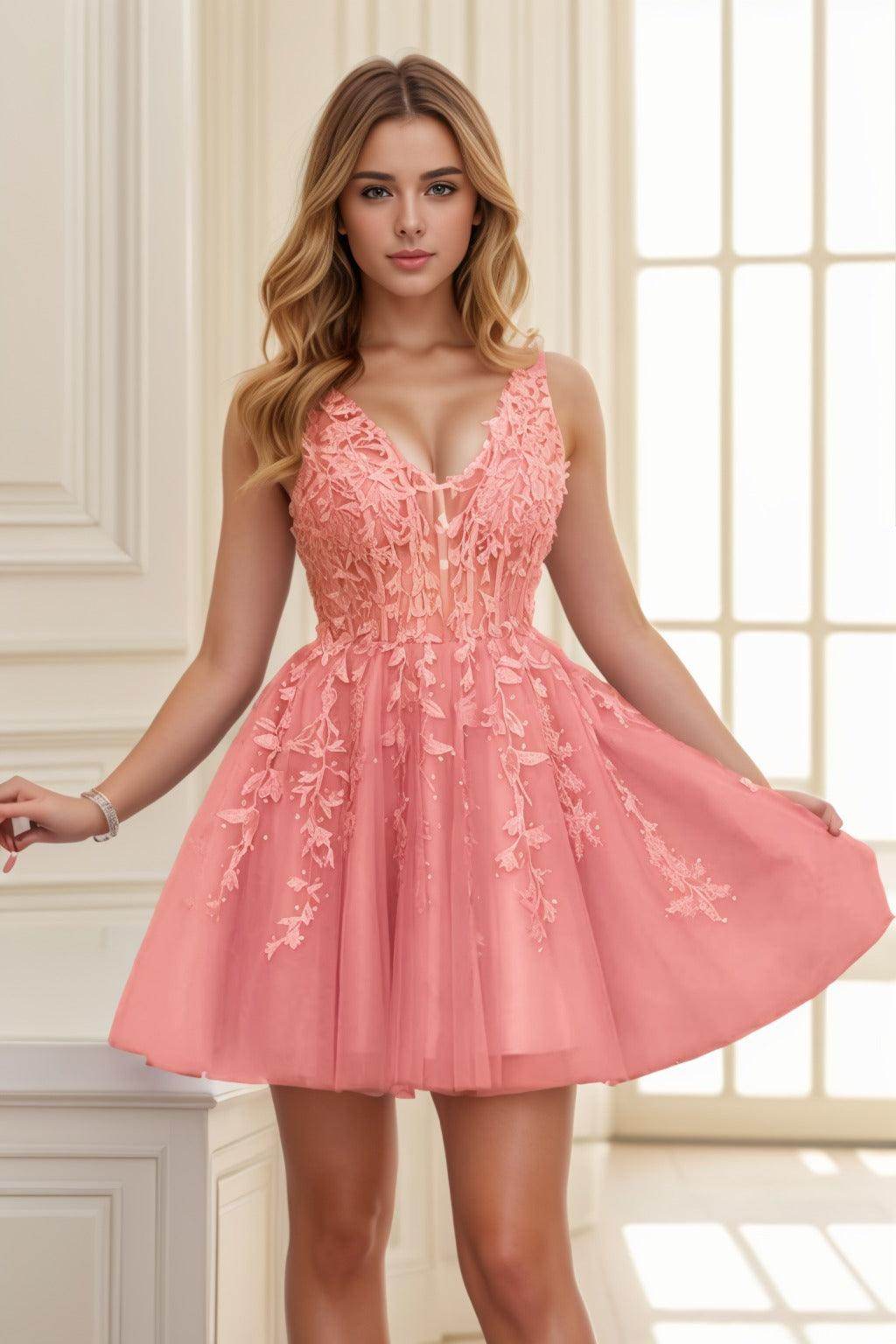 A-line Short-Mini Tulle Prom Dress CS0410