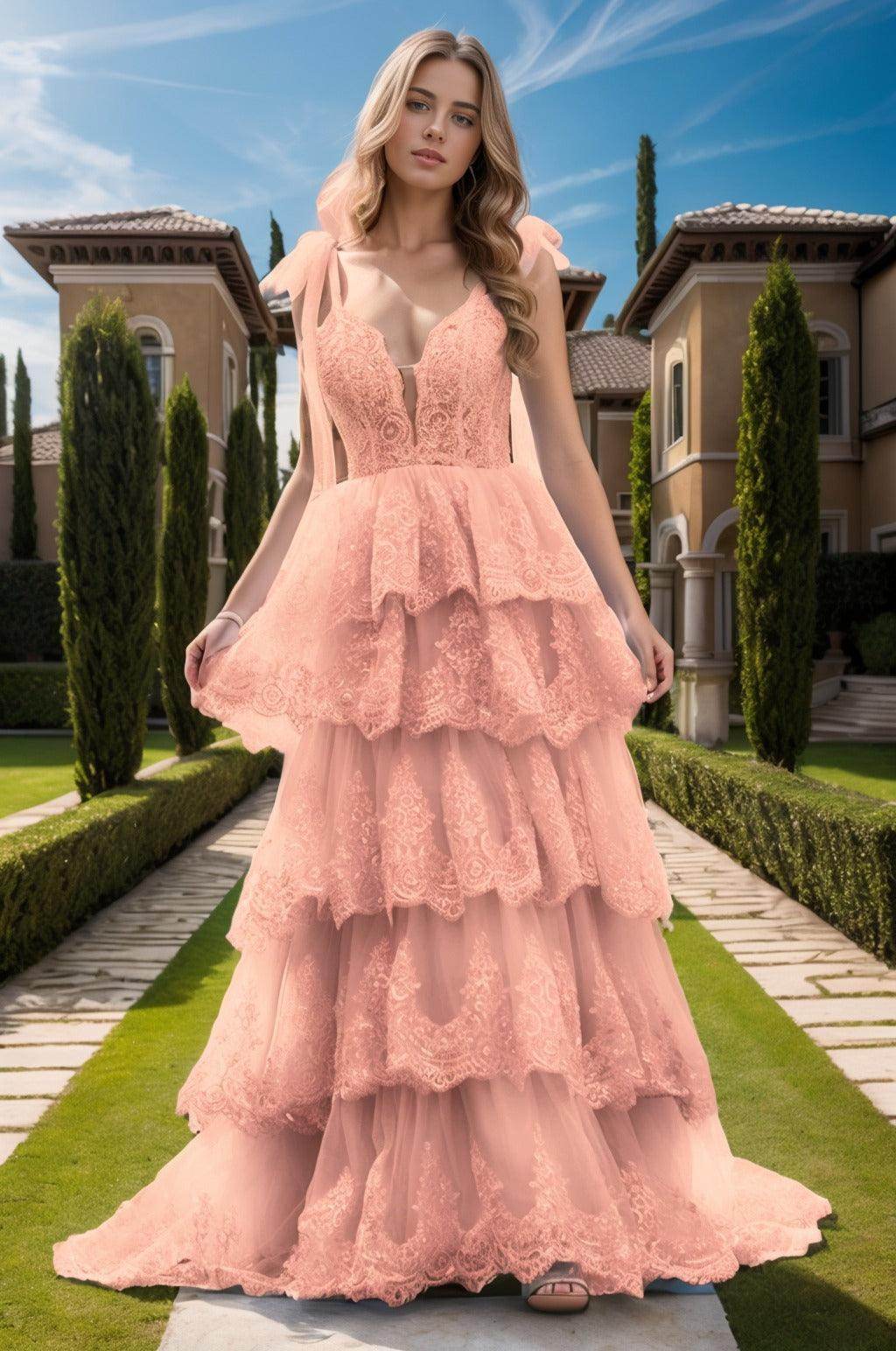 Ball Gown Sweep-Brush Train Tulle Prom Dress CS0461