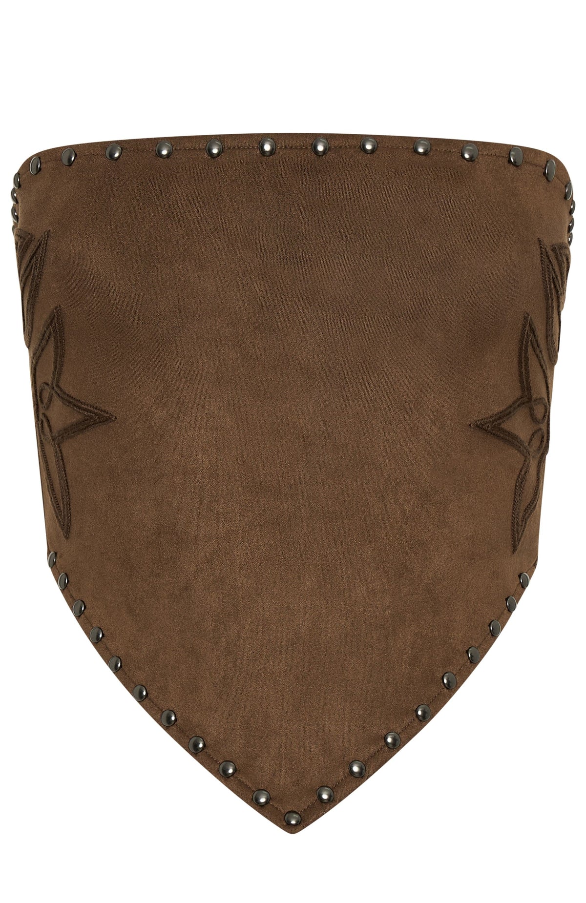 Rumours Strapless Faux Suede Top Chocolate