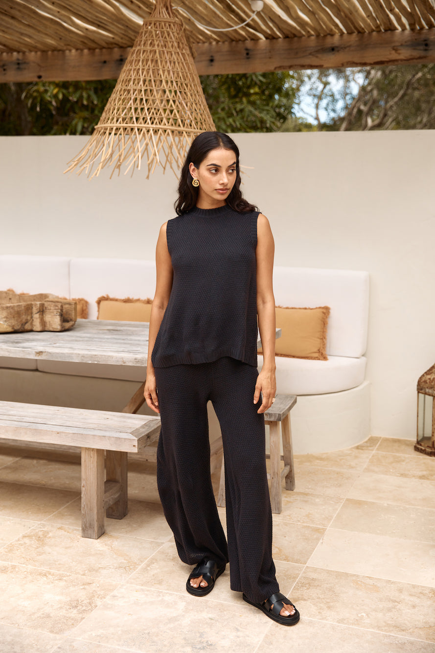 Cozy Evenings Vest Top Black