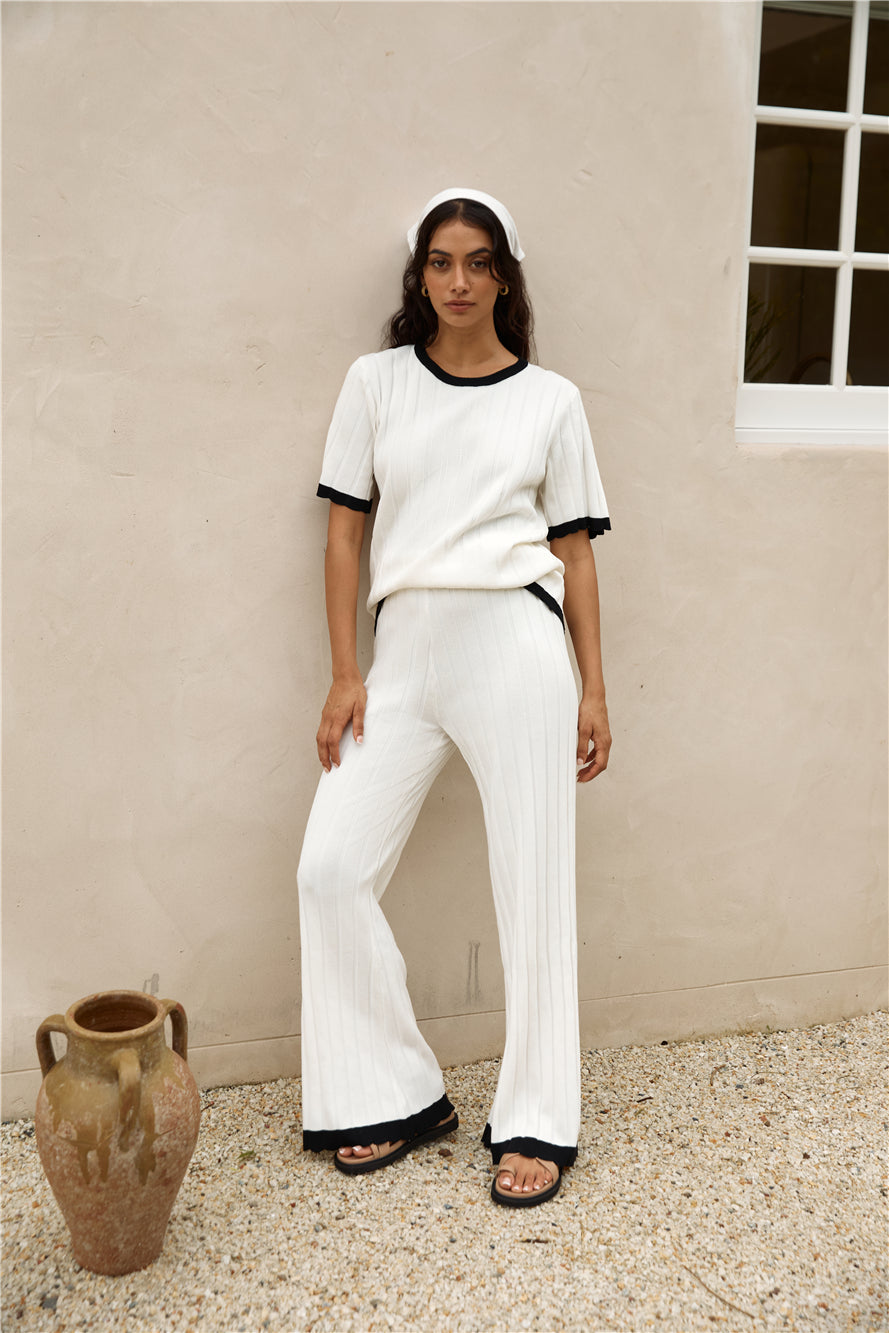 Colder Days Knit Pants White