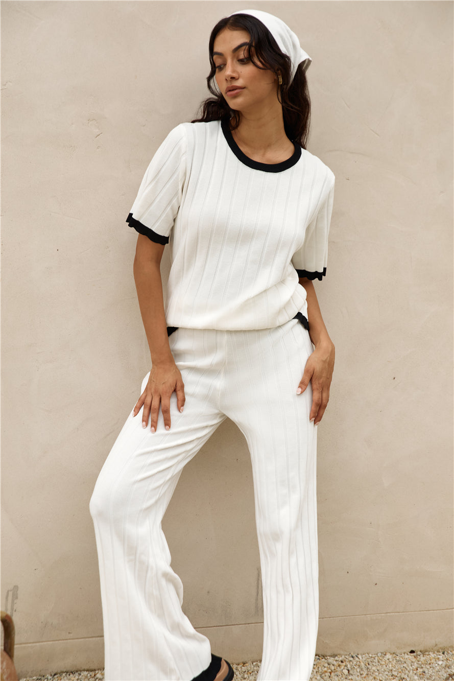 Colder Days Knit Pants White