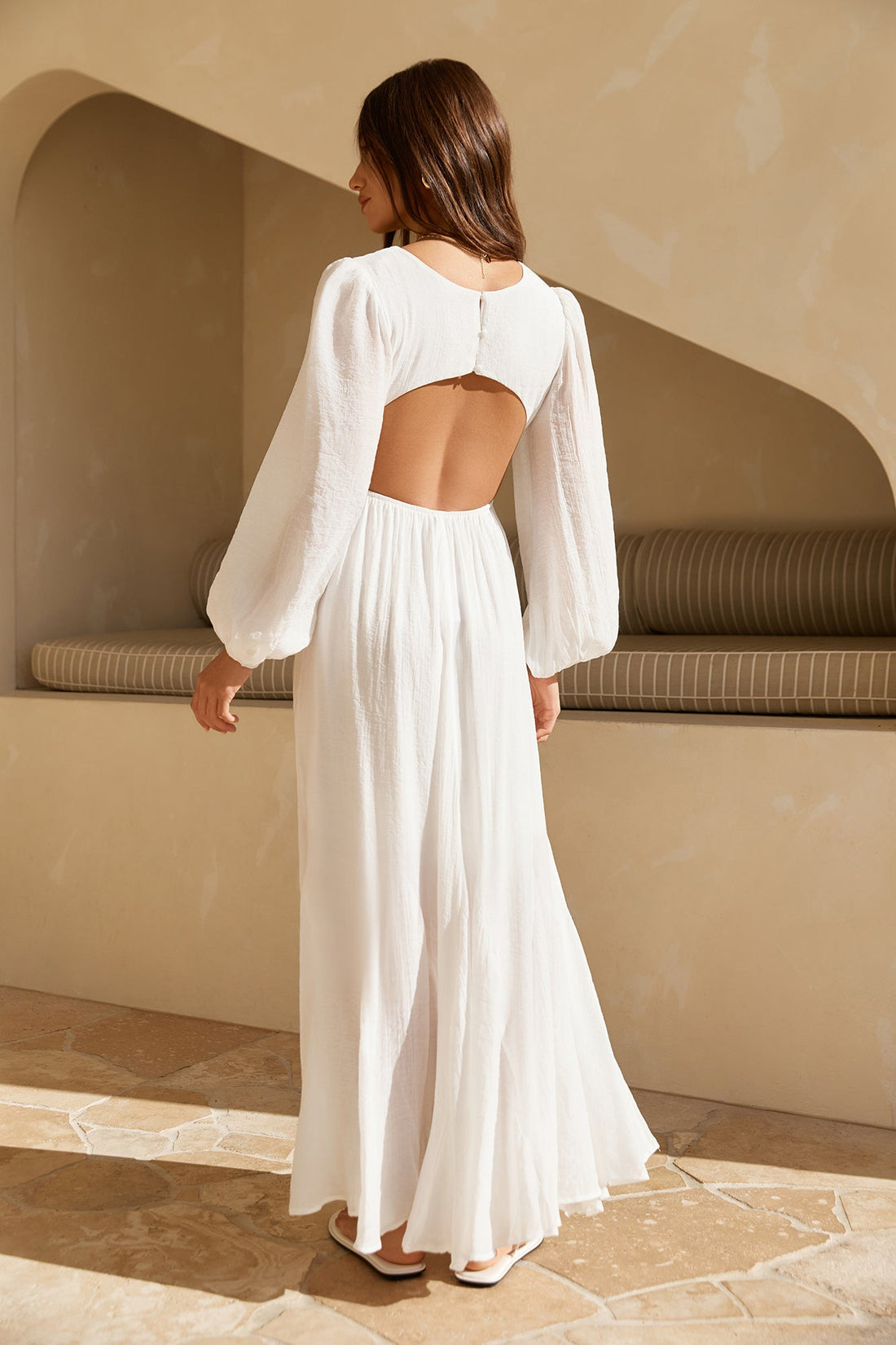 Sweeter Dreams Long Sleeve Maxi Dress White