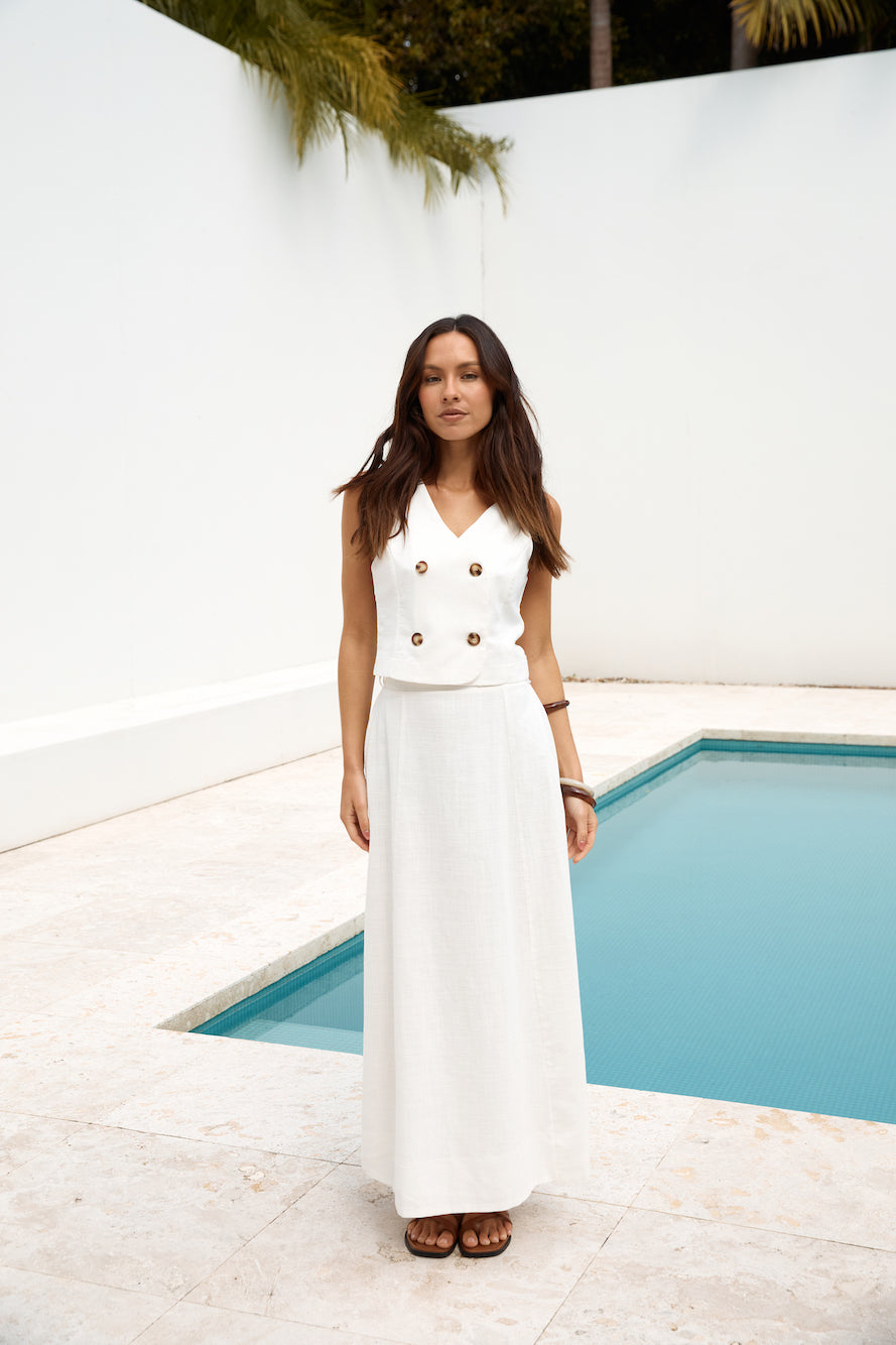 Yolanda Vest Top White