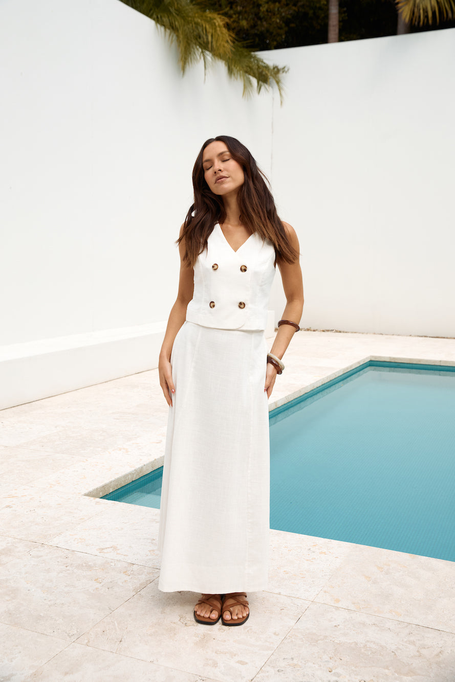 Yolanda Vest Top White