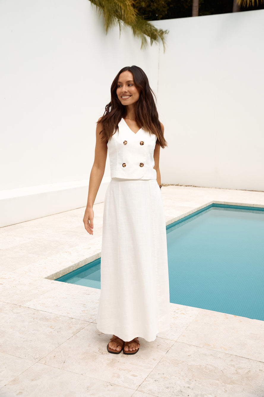 Yolanda Vest Top White