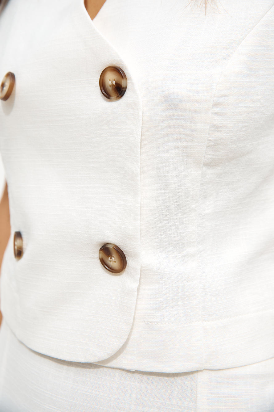 Yolanda Vest Top White