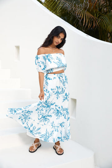 Island Whisper Maxi Skirt Blue