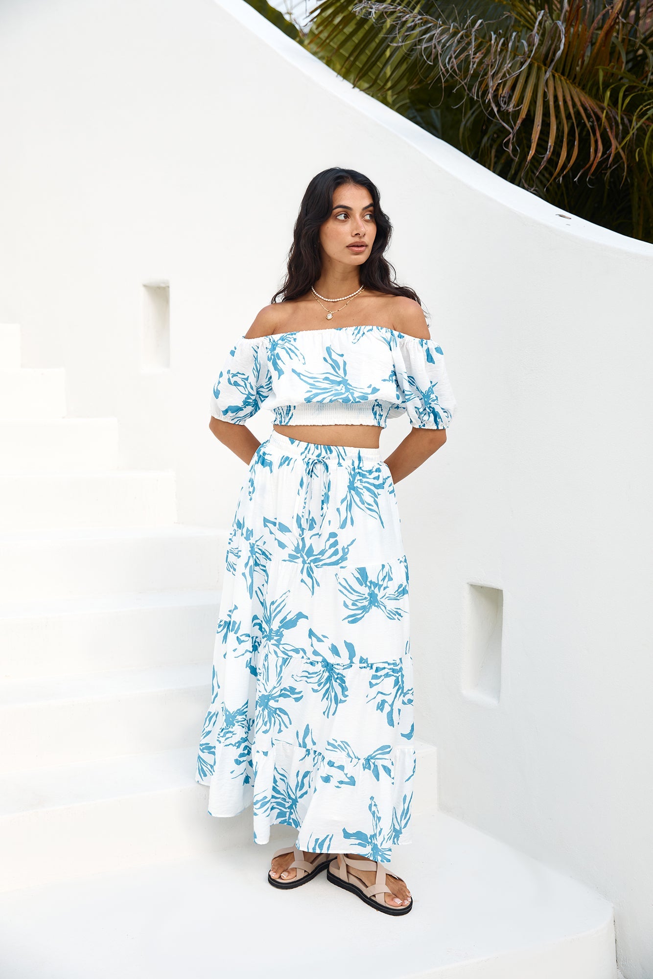 Island Whisper Maxi Skirt Blue