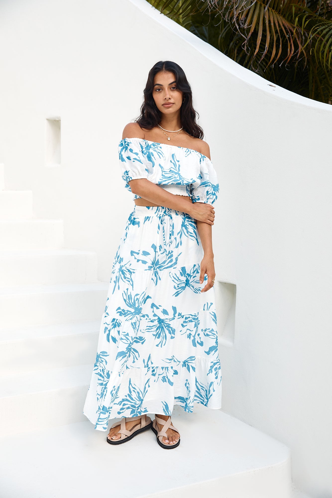 Island Whisper Maxi Skirt Blue