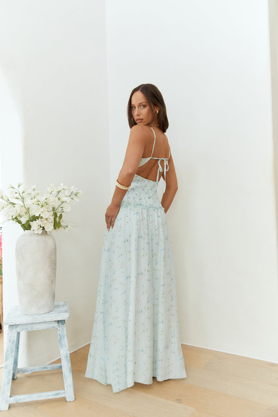 Among The Flowers Maxi Dress Blue