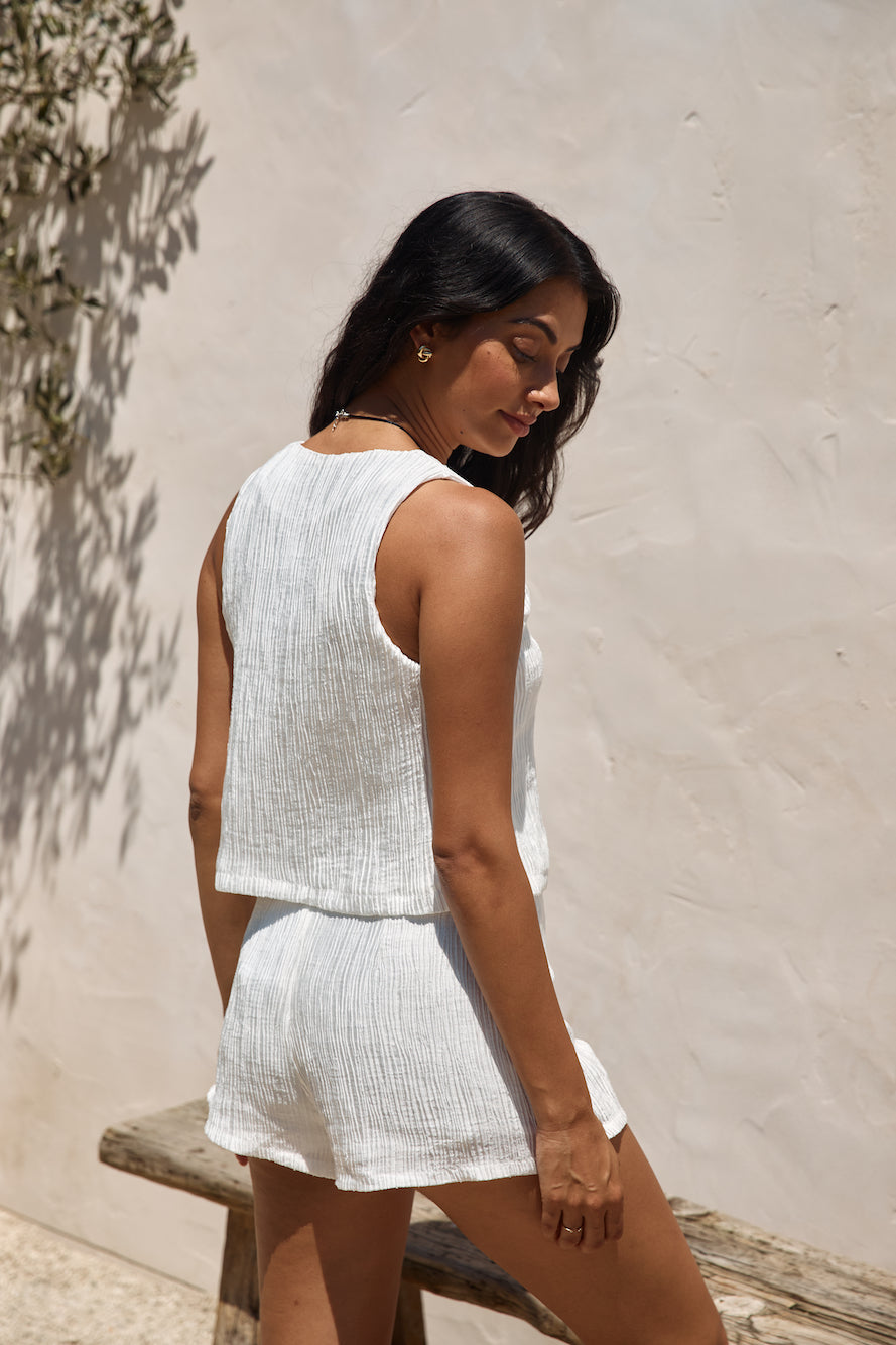 Pearlescent Jewels Shorts White