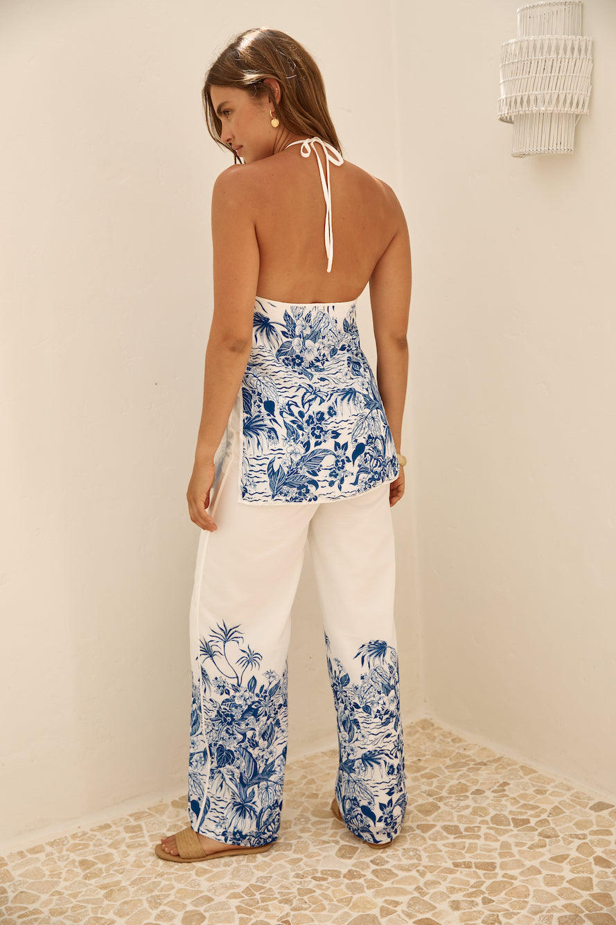 SEVEN WONDERS Valencia Halter Top Blue
