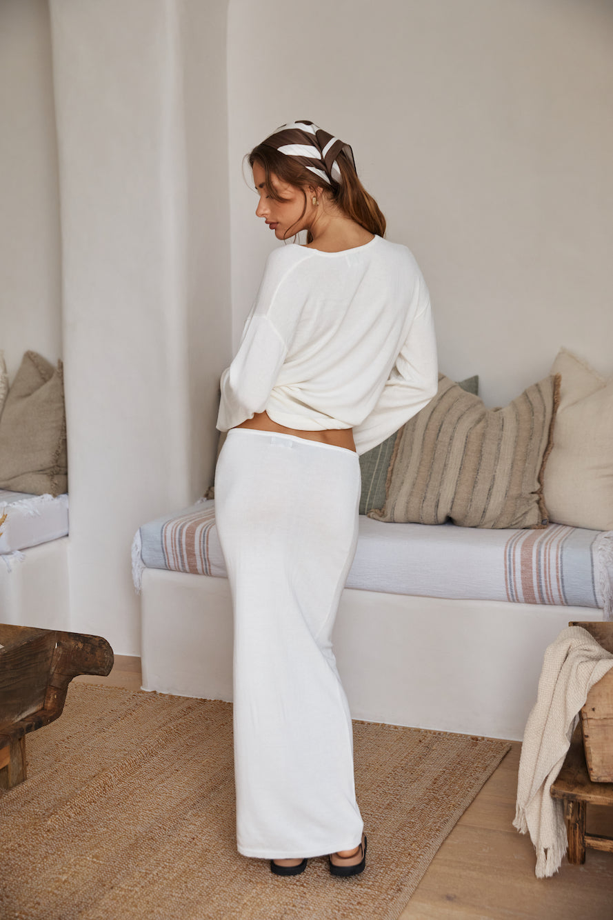SNDYS August Knit Skirt Cloud