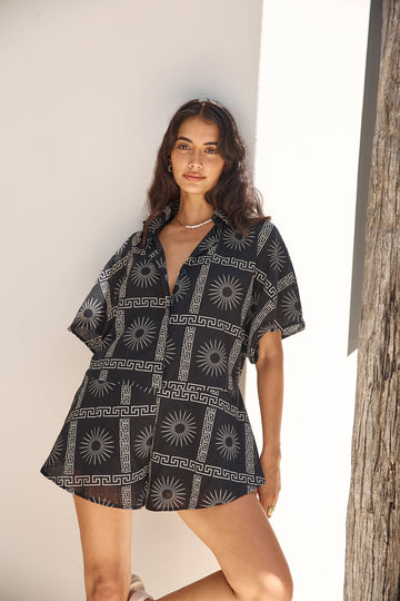 Aquarius Moon Romper Black