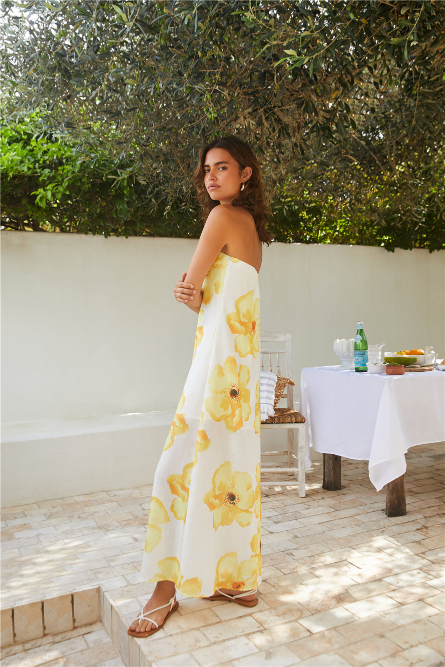 Daydream Daze Strapless Maxi Dress Print