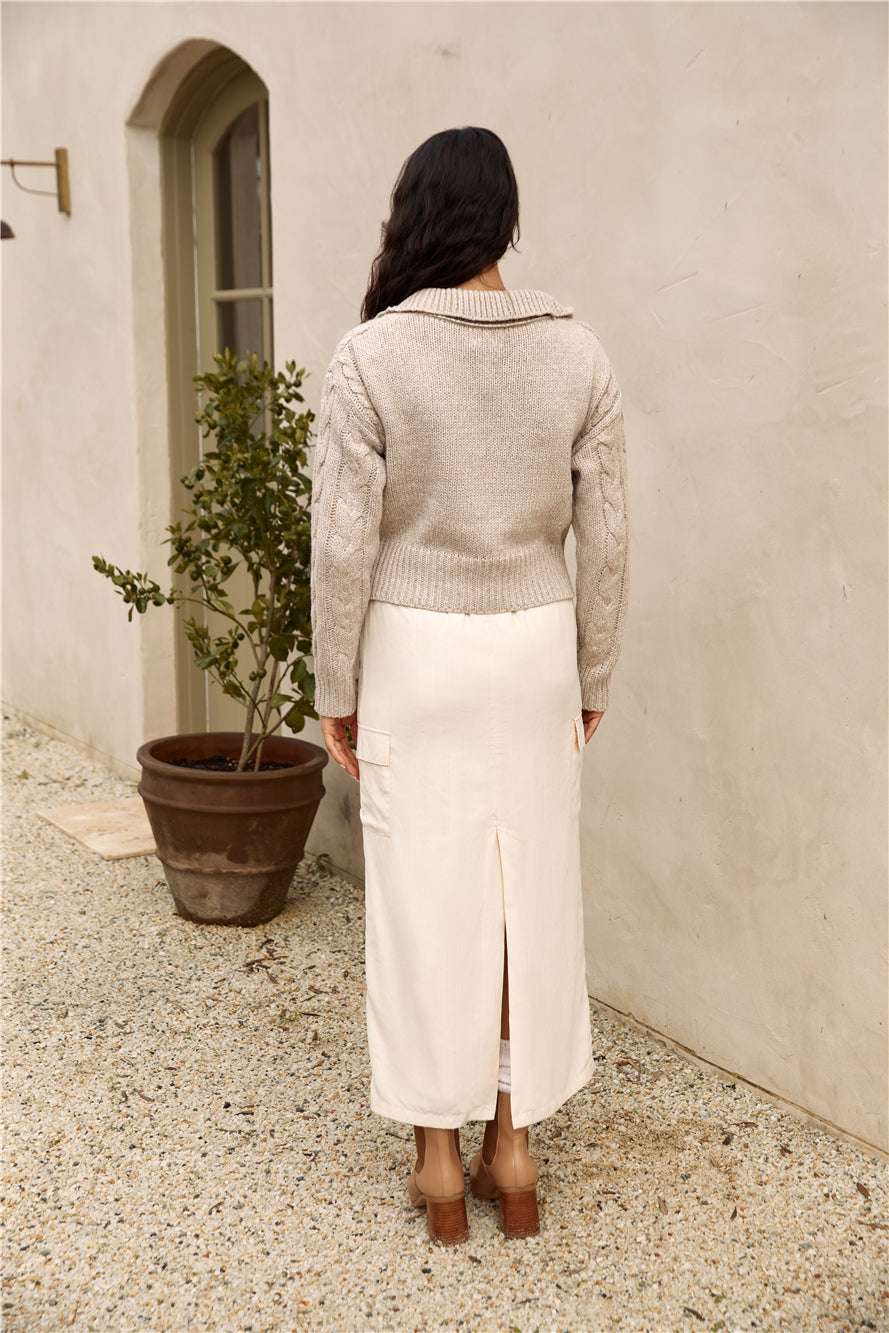 SEVEN WONDERS Picilo Long Midi Skirt Stone
