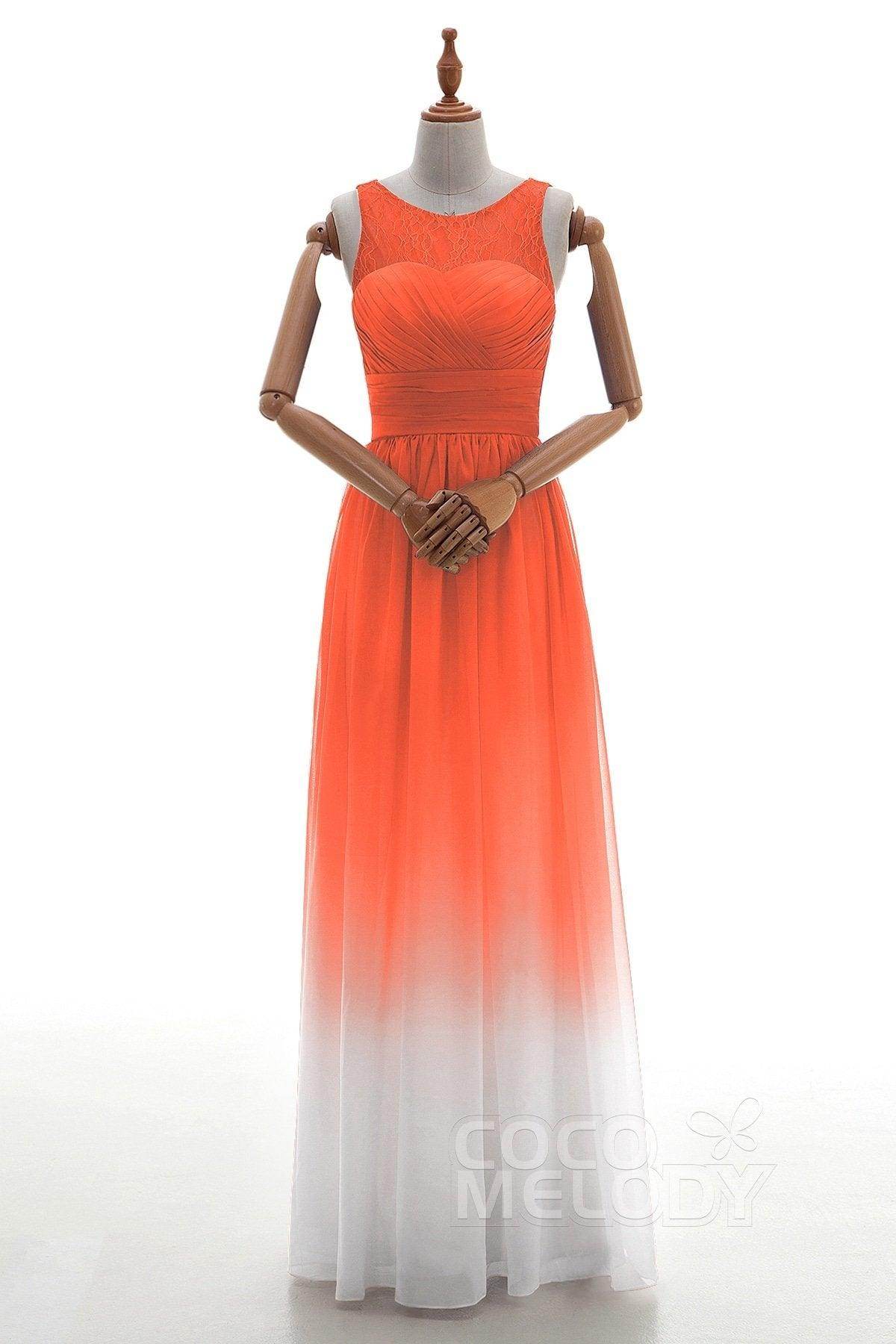 Sheath Floor Length Chiffon Lace Bridesmaid Dress Formal Dresses BD160002