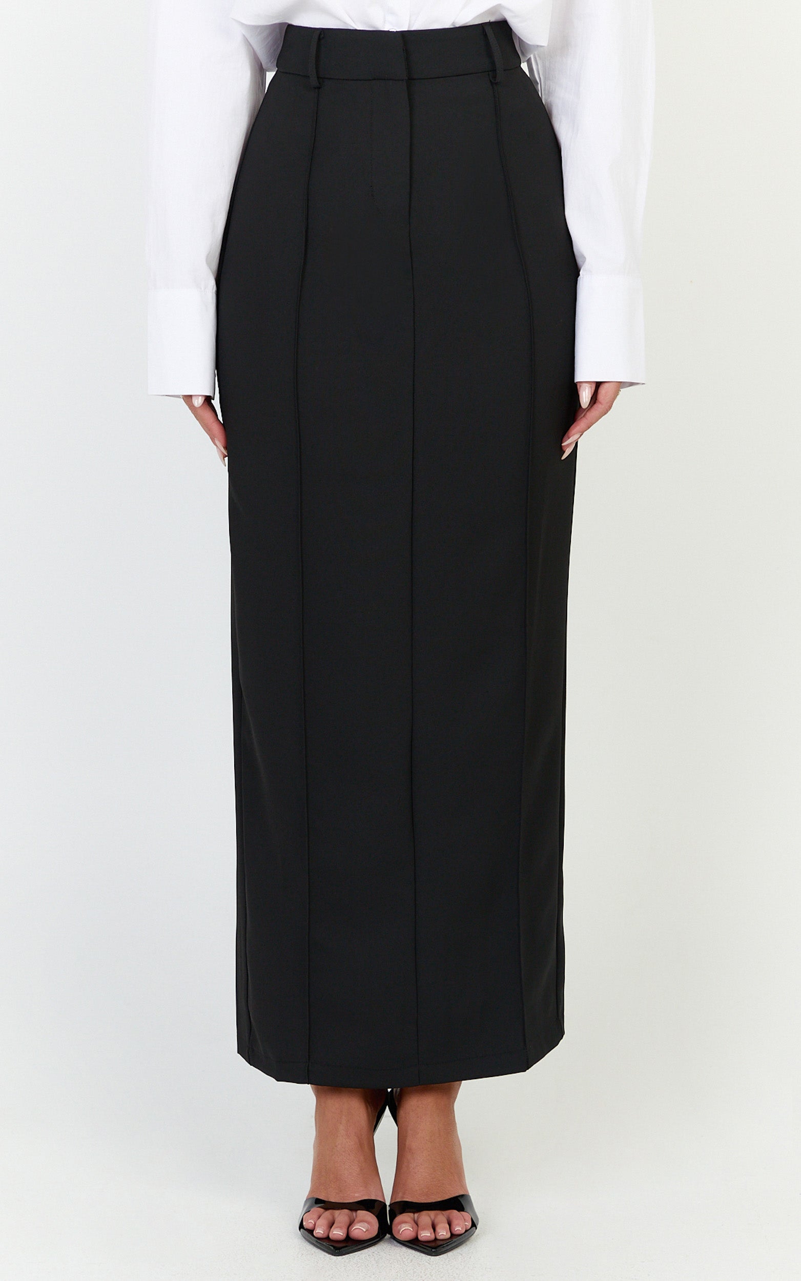 Stella Maxi Skirt - High Waisted Pencil Skirt in Black