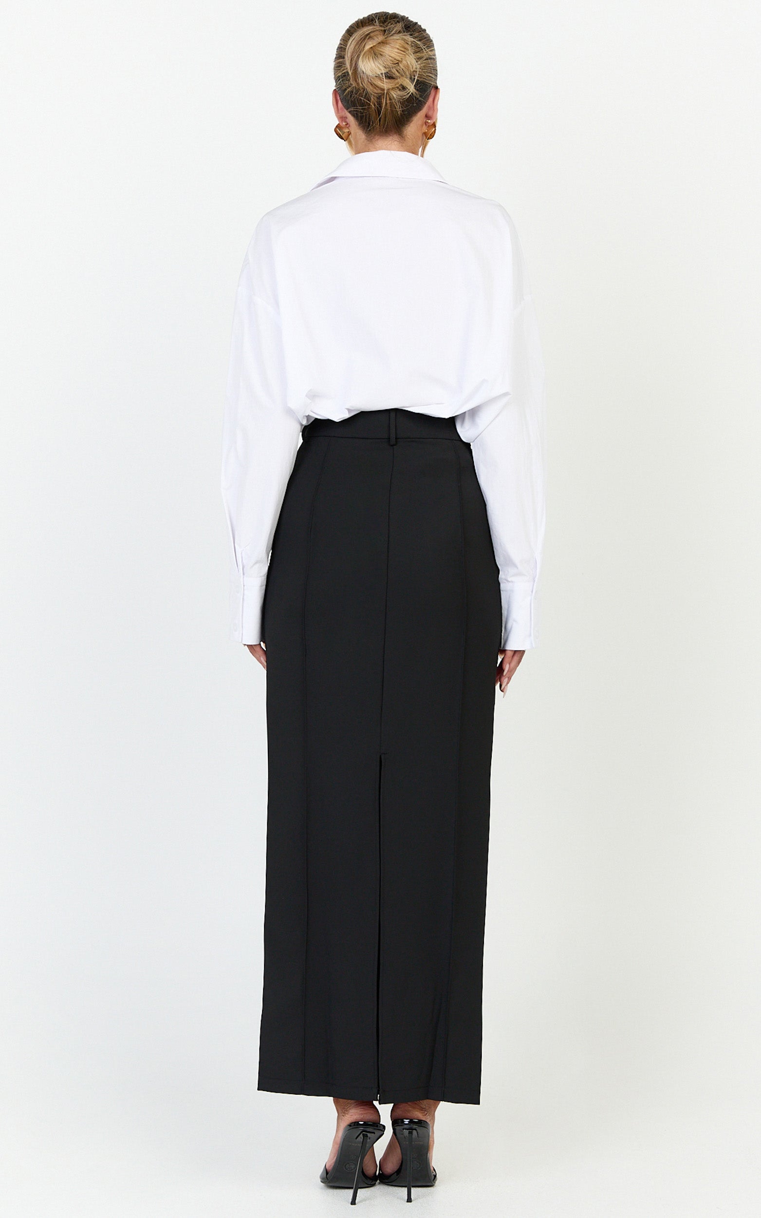 Stella Maxi Skirt - High Waisted Pencil Skirt in Black