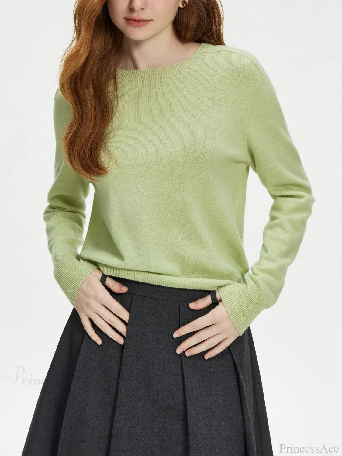 100% Wool Seamless Crew Neck Sweater