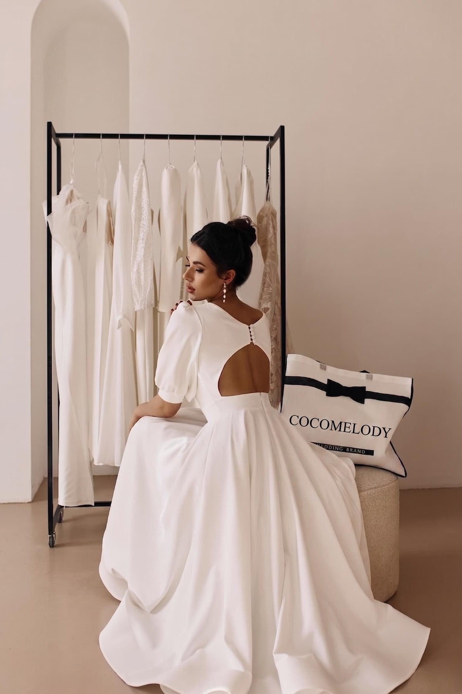 A-Line Tea Length Elastic Cloth Little White Dress 100012