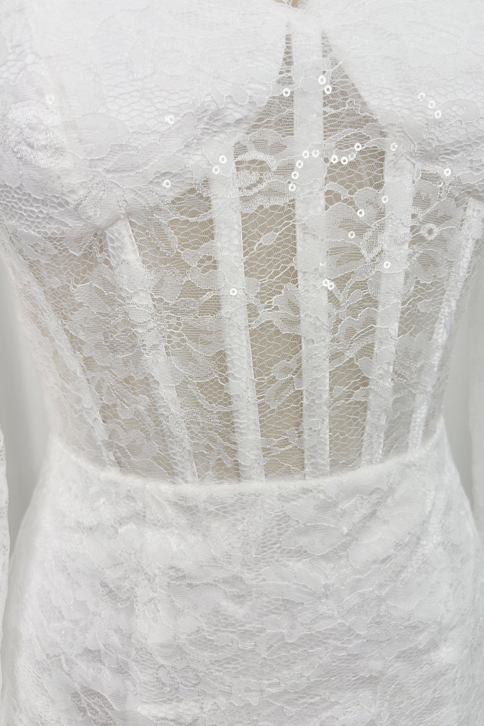 Sheath-Column Short-Mini Lace Little White Dress 100048