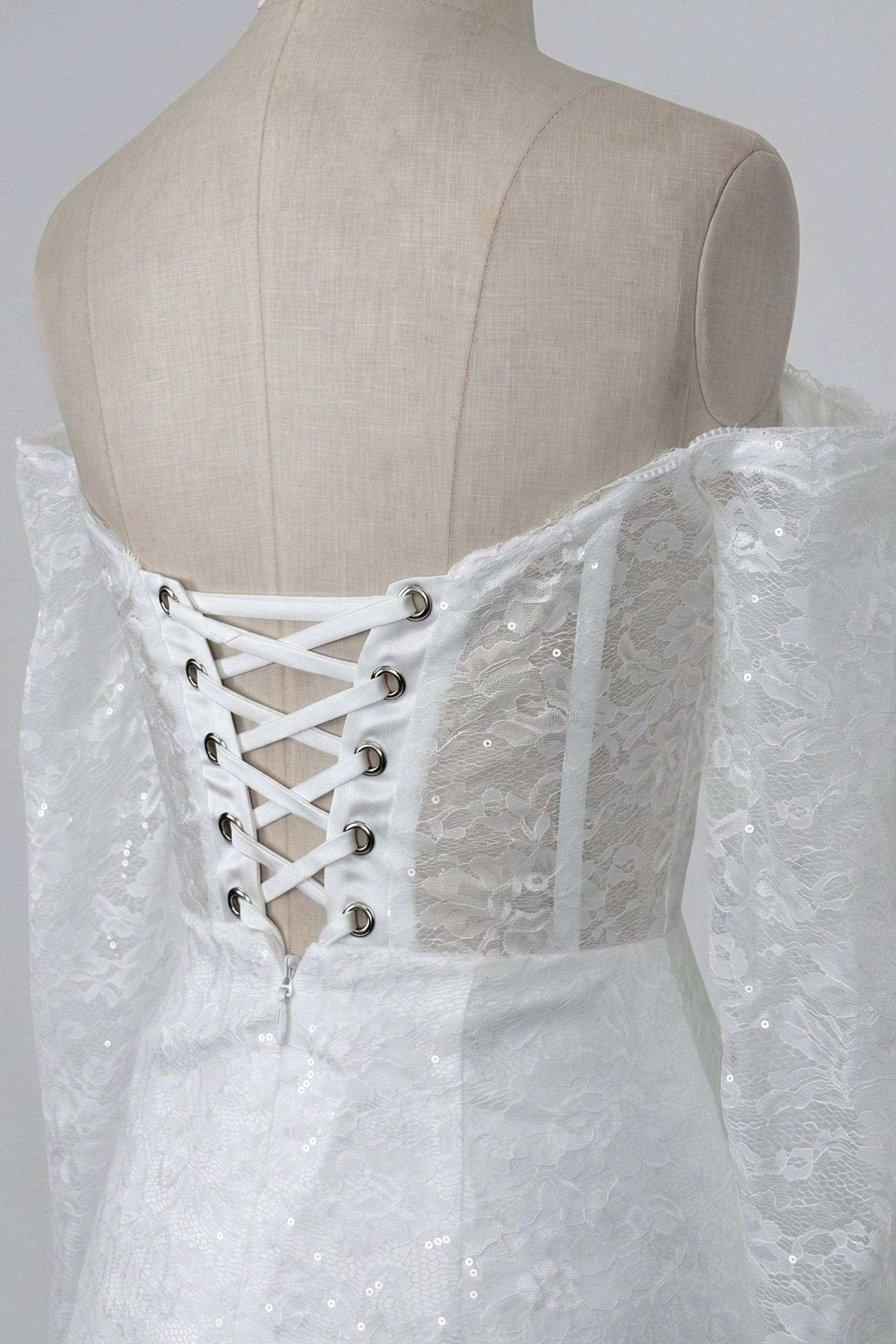 Sheath-Column Short-Mini Lace Little White Dress 100048