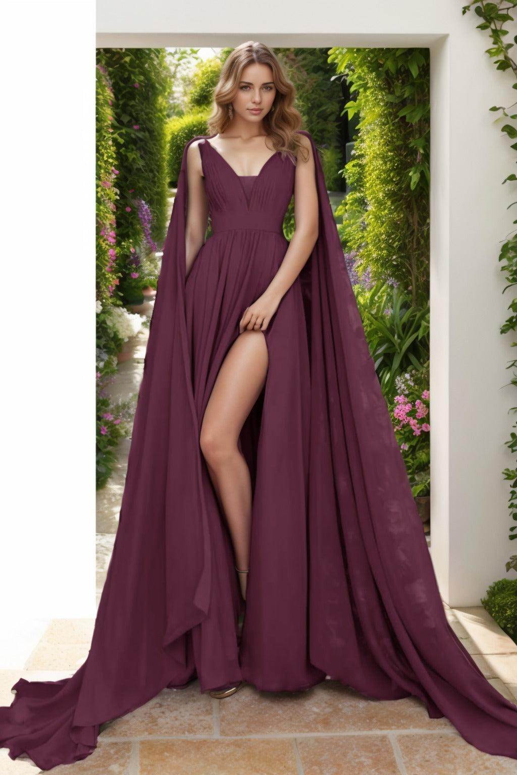 A-Line Floor Length Chiffon Prom Dress CS0454