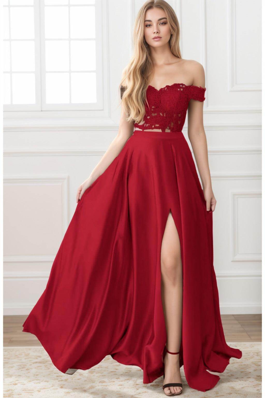 A-Line Sweep-Brush Train Elastic Satin Prom Dress CS0414