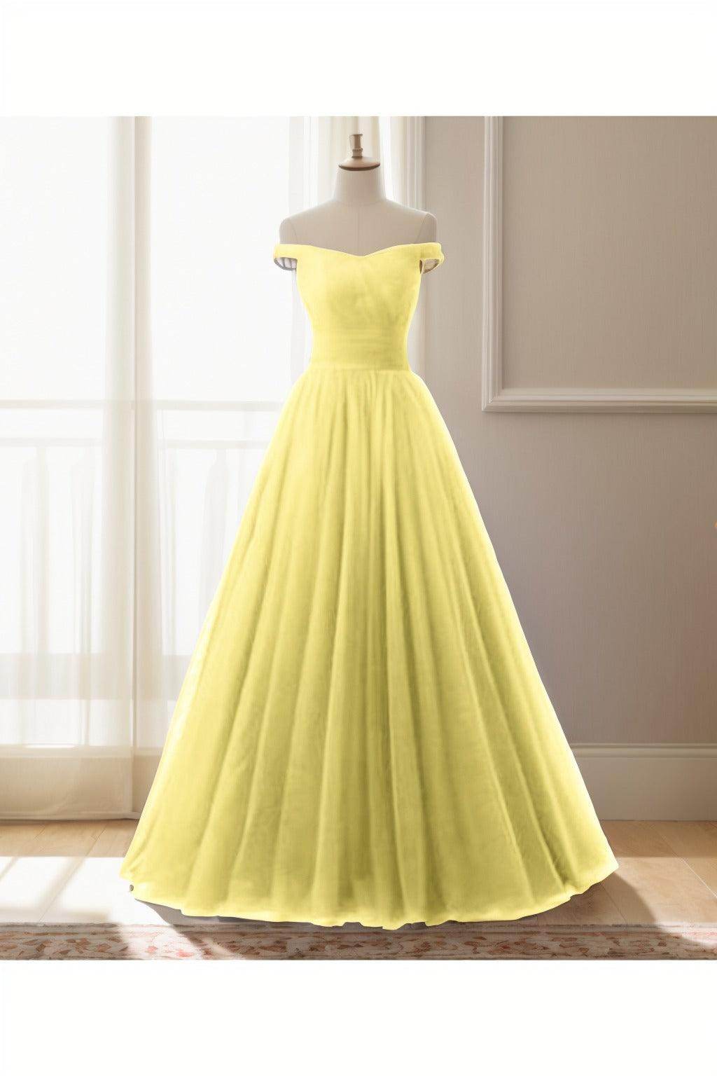 A-Line Floor Length Tulle Prom Dress CS0459