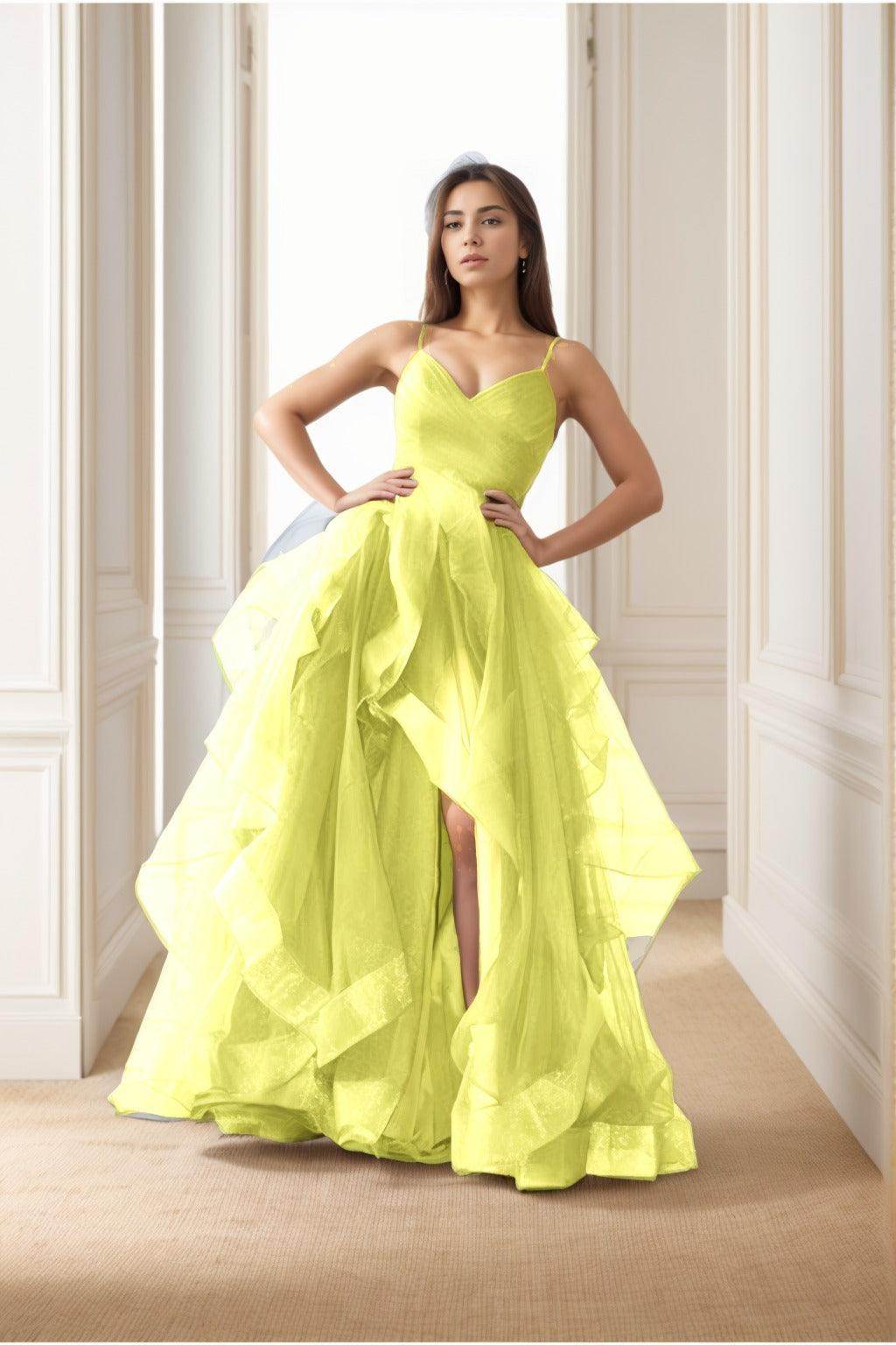 A-Line Floor-Length Tulle Prom Dress CS0412