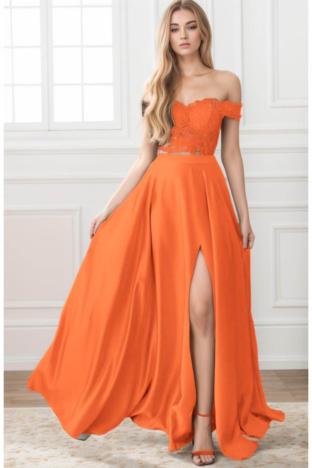A-Line Sweep-Brush Train Elastic Satin Prom Dress CS0414