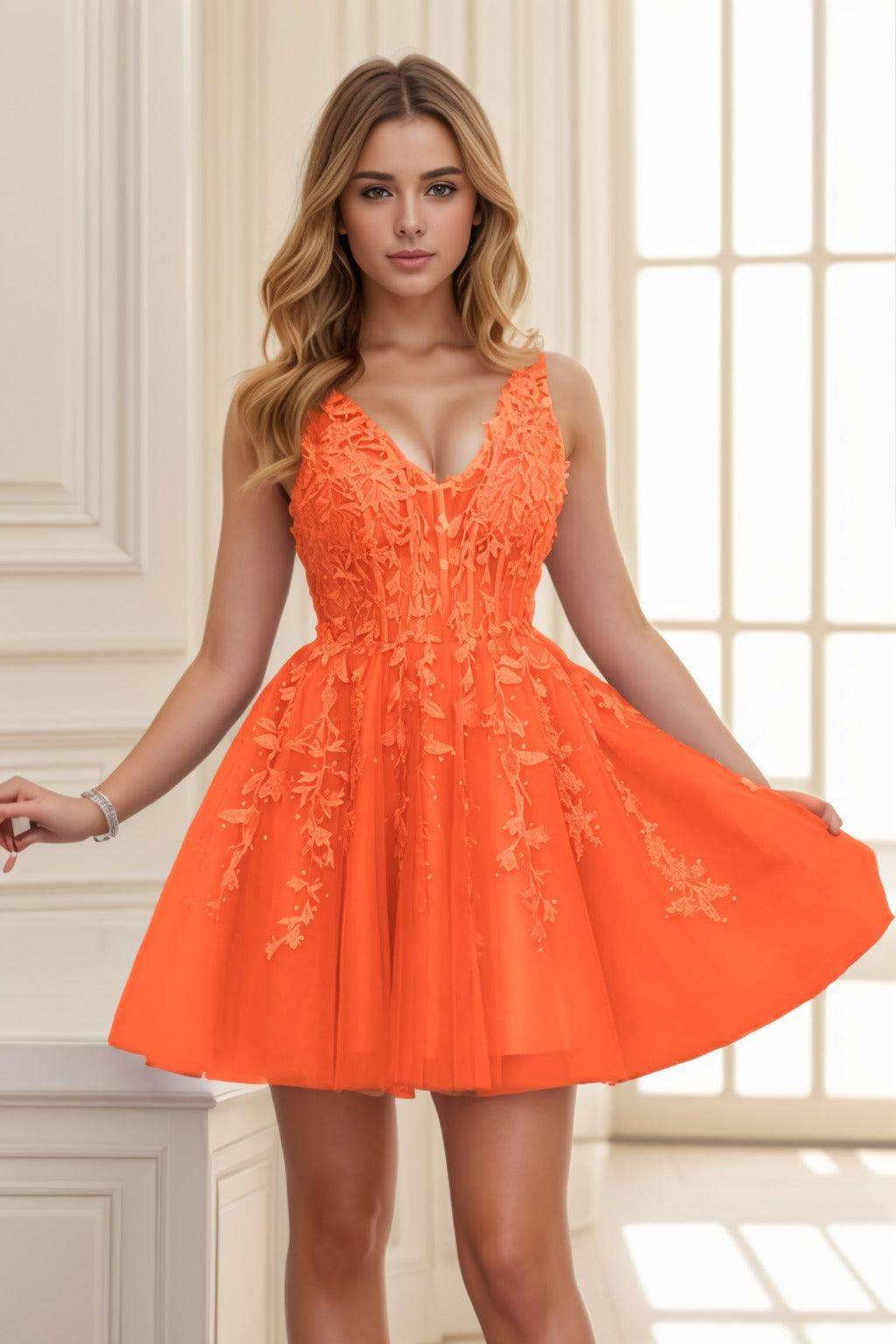 A-line Short-Mini Tulle Prom Dress CS0410