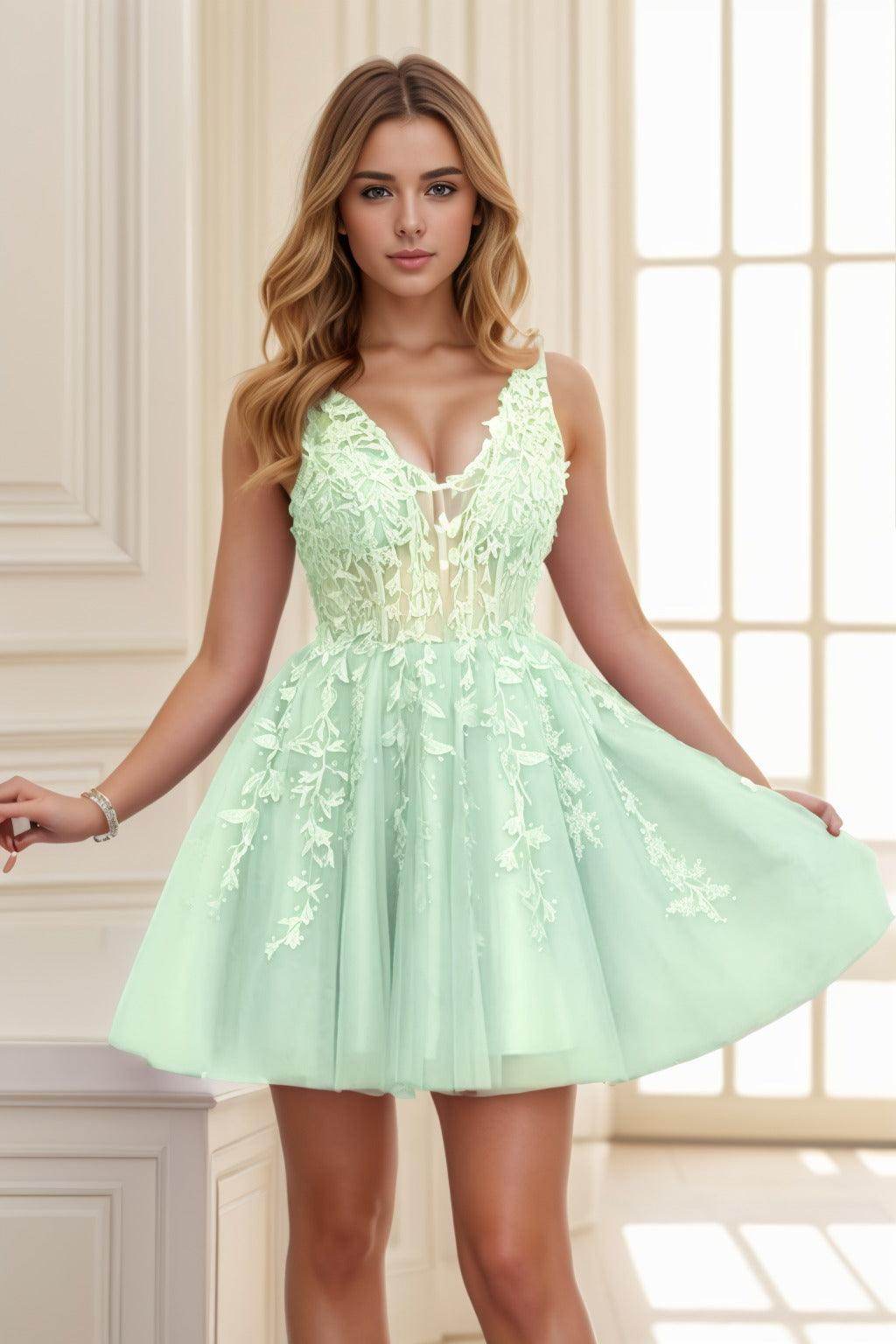 A-line Short-Mini Tulle Prom Dress CS0410