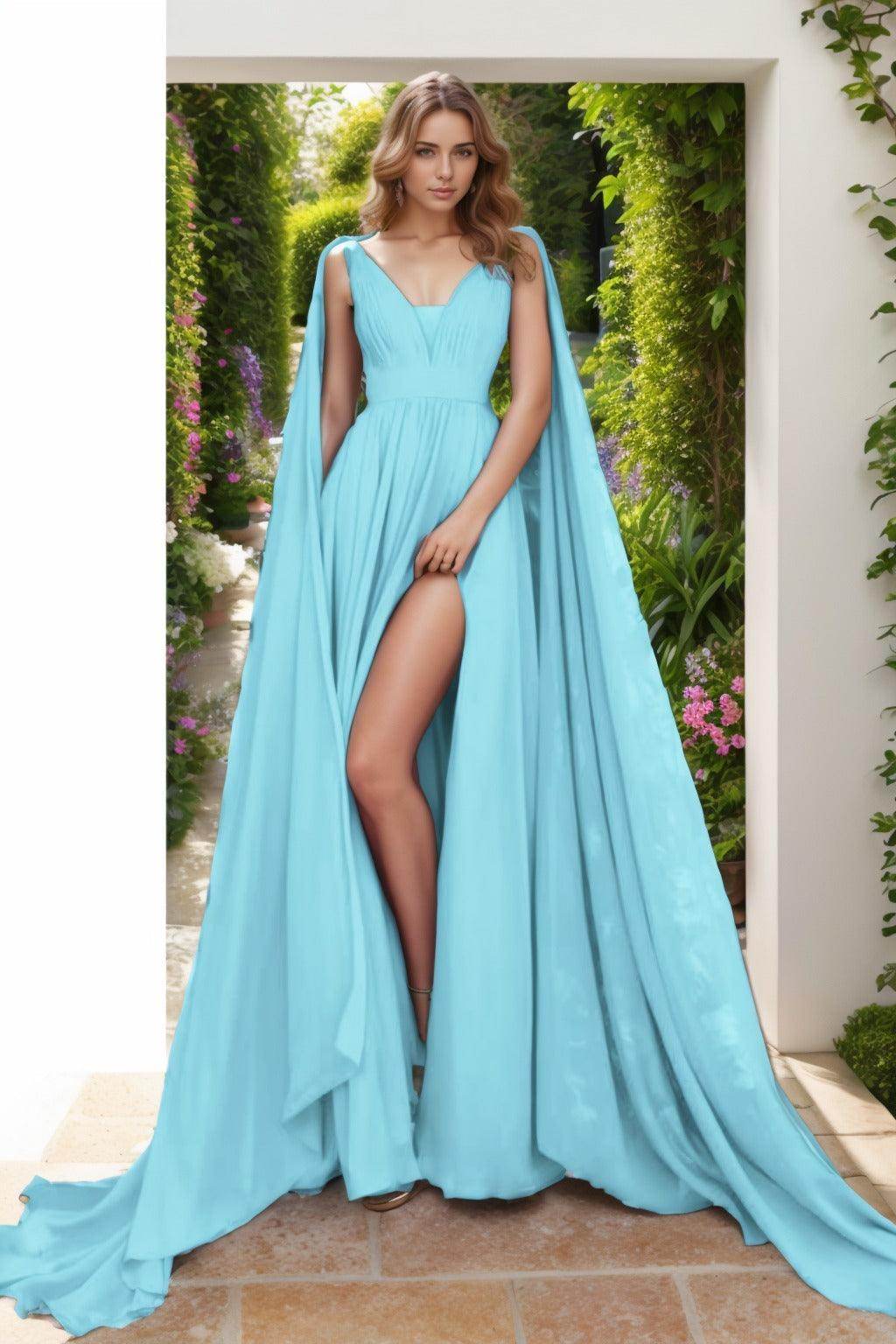 A-Line Floor Length Chiffon Prom Dress CS0454