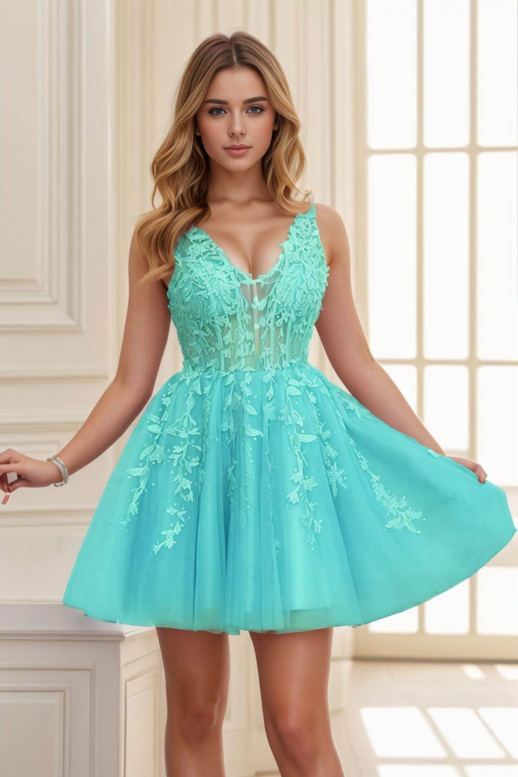 A-line Short-Mini Tulle Prom Dress CS0410