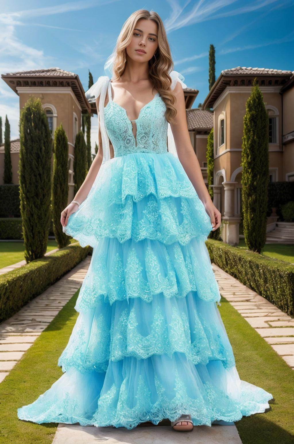 Ball Gown Sweep-Brush Train Tulle Prom Dress CS0461