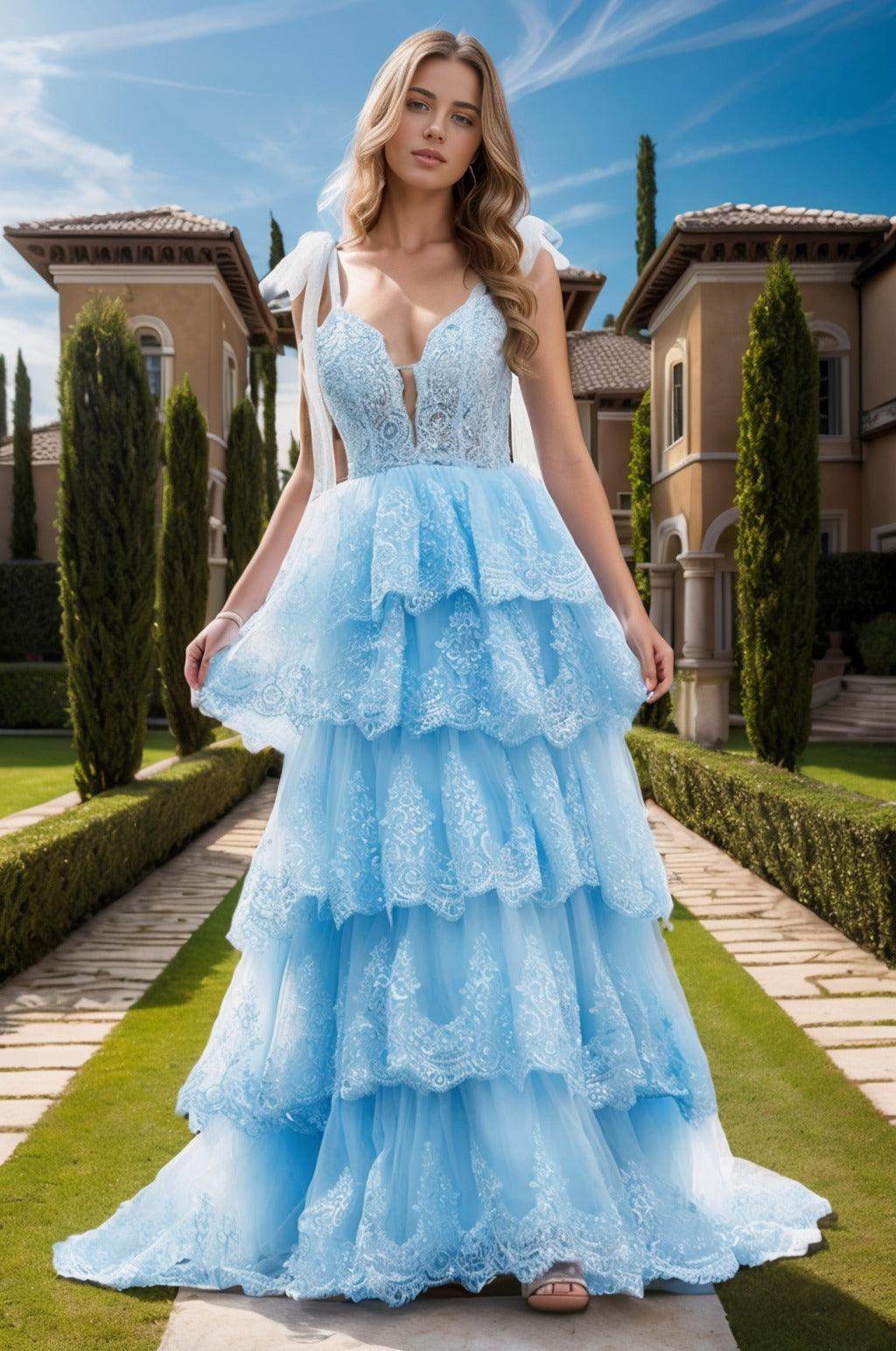 Ball Gown Sweep-Brush Train Tulle Prom Dress CS0461