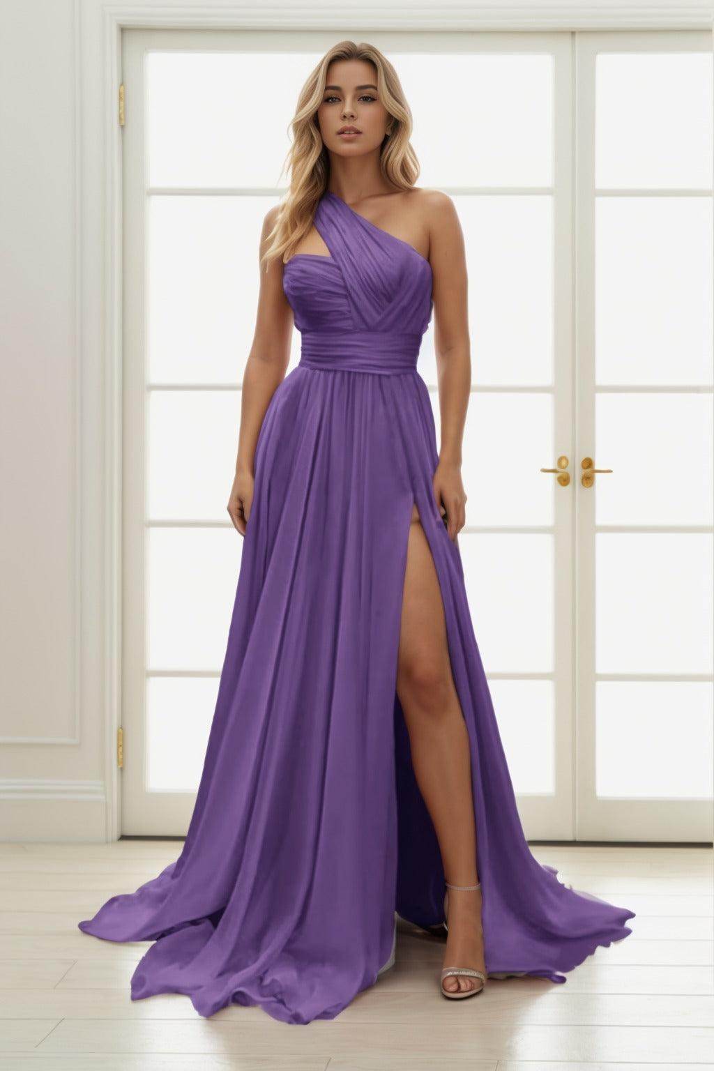A-Line Maxi Chiffon Prom Dress CS0435