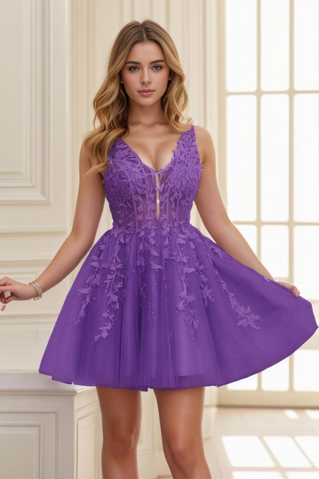 A-line Short-Mini Tulle Prom Dress CS0410