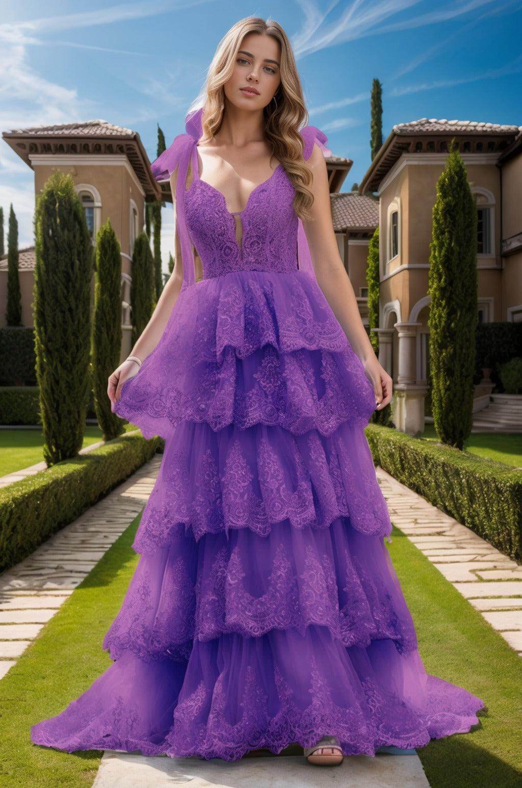 Ball Gown Sweep-Brush Train Tulle Prom Dress CS0461