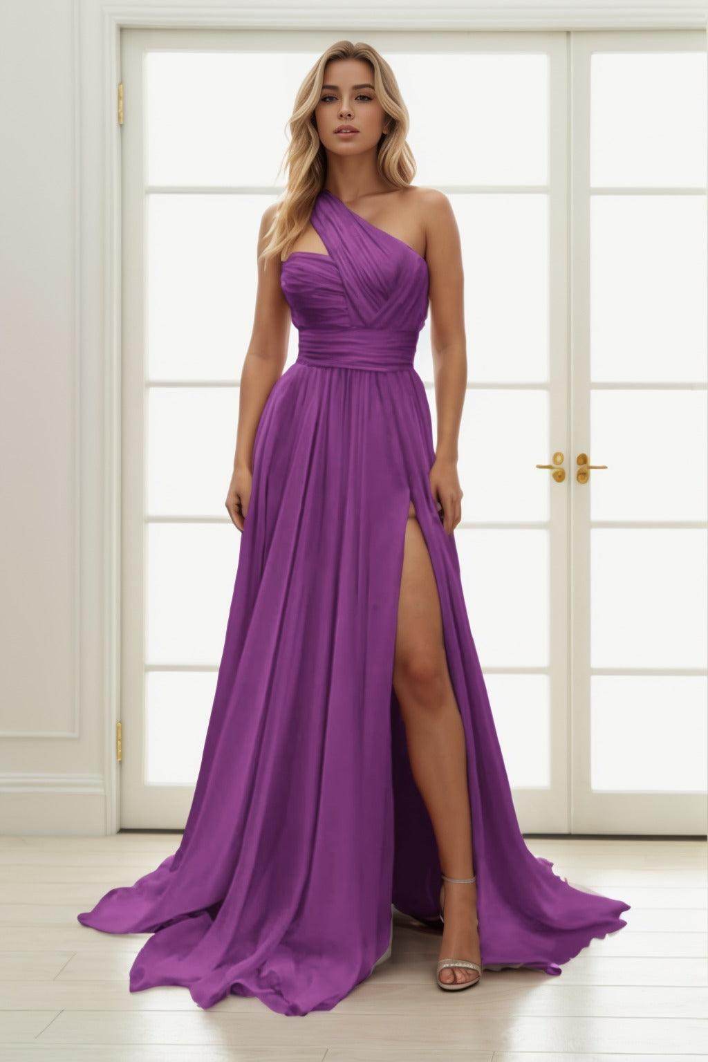 A-Line Maxi Chiffon Prom Dress CS0435